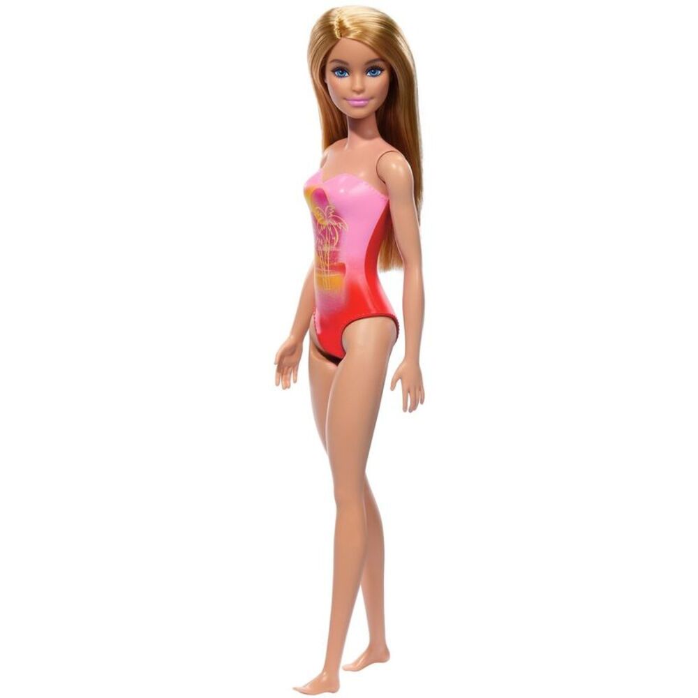 Barbie Beach Doll with Blond Hair & Pink Palm Tree-Print Swimsuit COLLECTIBLES